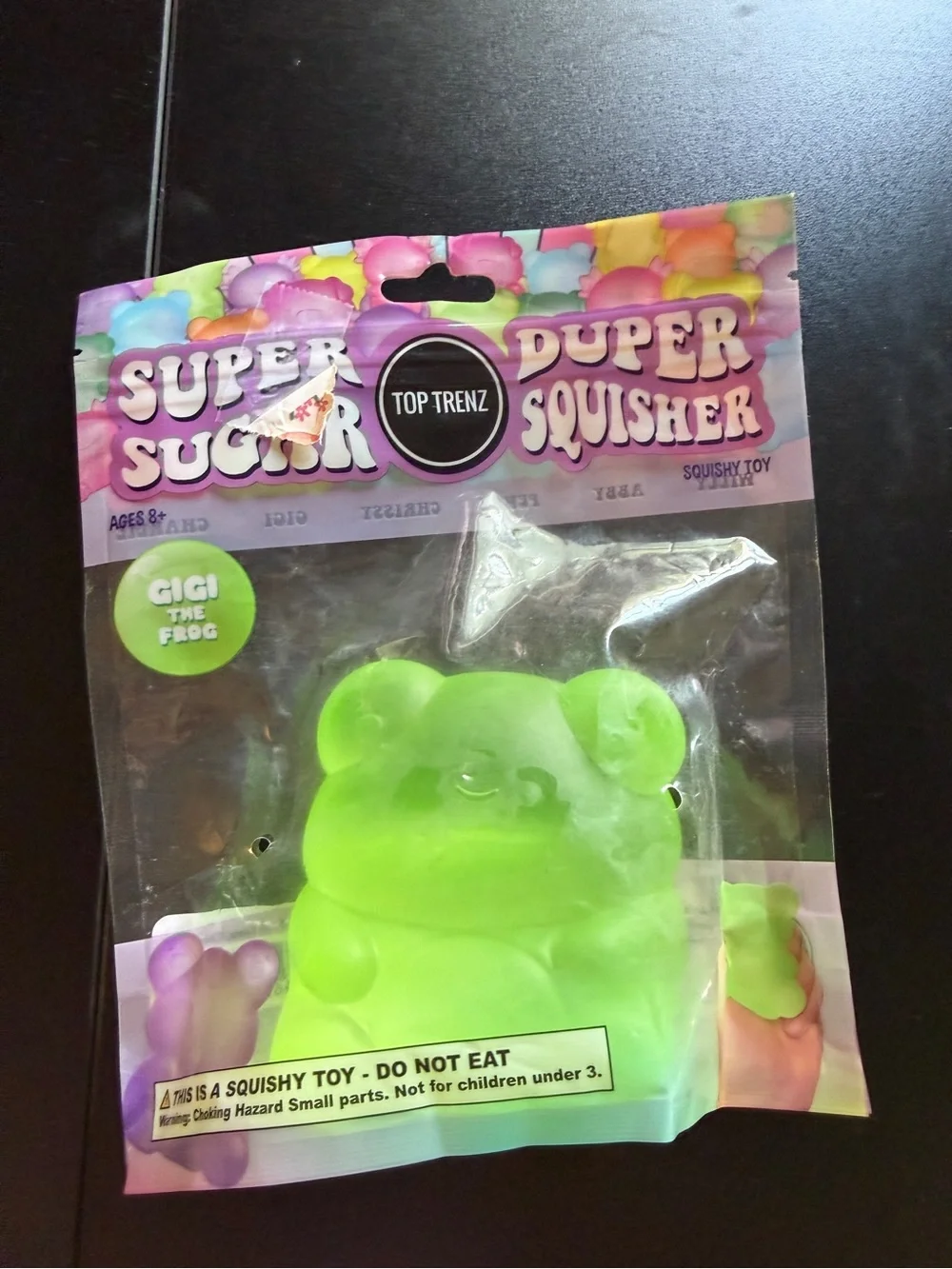 New Squishy Top Trenz Super Duper Sugar Squisher Gigi Frog Green Toy 8+